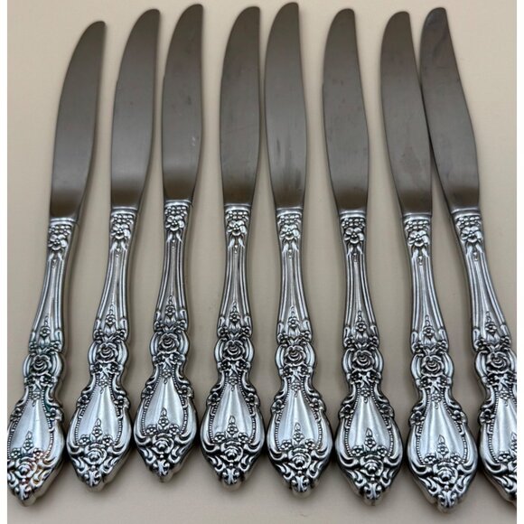 8 Oneida OCO WORDSWORTH Dinner Knives USA Glossy Stainless Steel Flatware - Picture 8 of 8